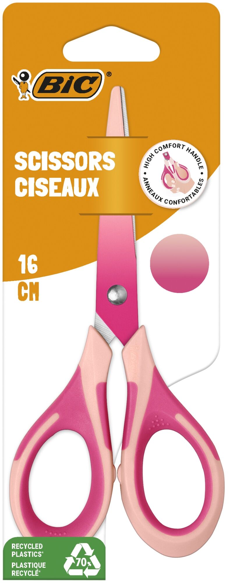 Nożyczki BIC Comfort Decor 16cm blister 1szt.mix