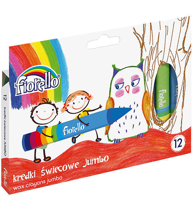 Kredki fiorello świecowe jumbo 12 kolorów