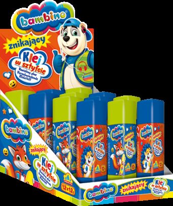 Display Klej Bambino znikający w sztyfcie 12g 12 sztuk
