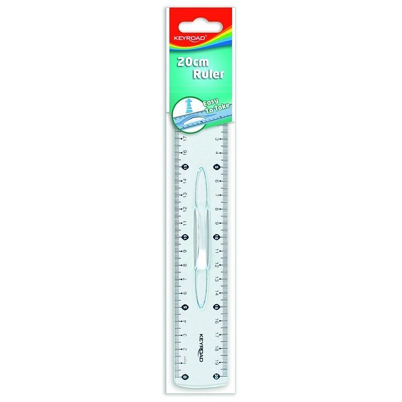 Linijka 20cm plastikowa keyroad z uchwytem zawieszka
