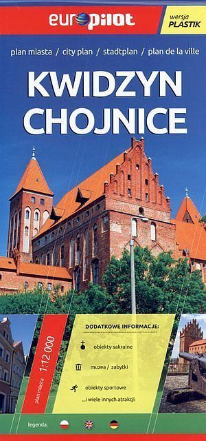 Kwidzyn, Chojnice. Plan miasta w skali 1:12 000. Europilot wersja plastik