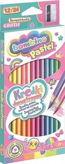 Kredki dwustronne trójkątne Bambino Pastel 12 sztuk/24 kolory