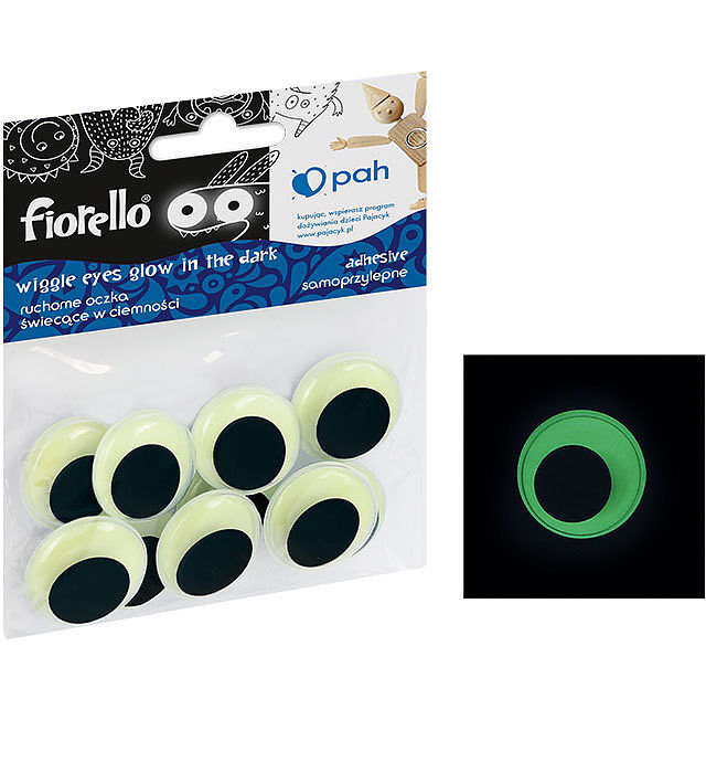 Oczka ruchome samoprzylepne fluorescencyjne 25mm 10 szt. Fiorello gr-ke10-25f