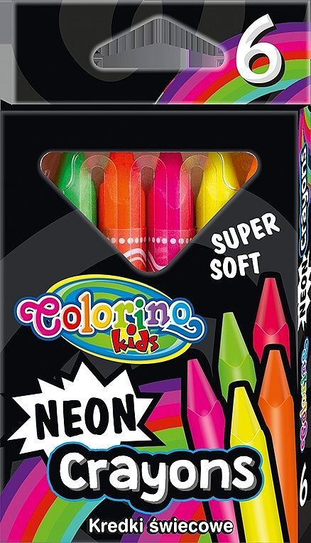 Kredki colorino kids świecowe neonowe trójkątne 6 kolorów