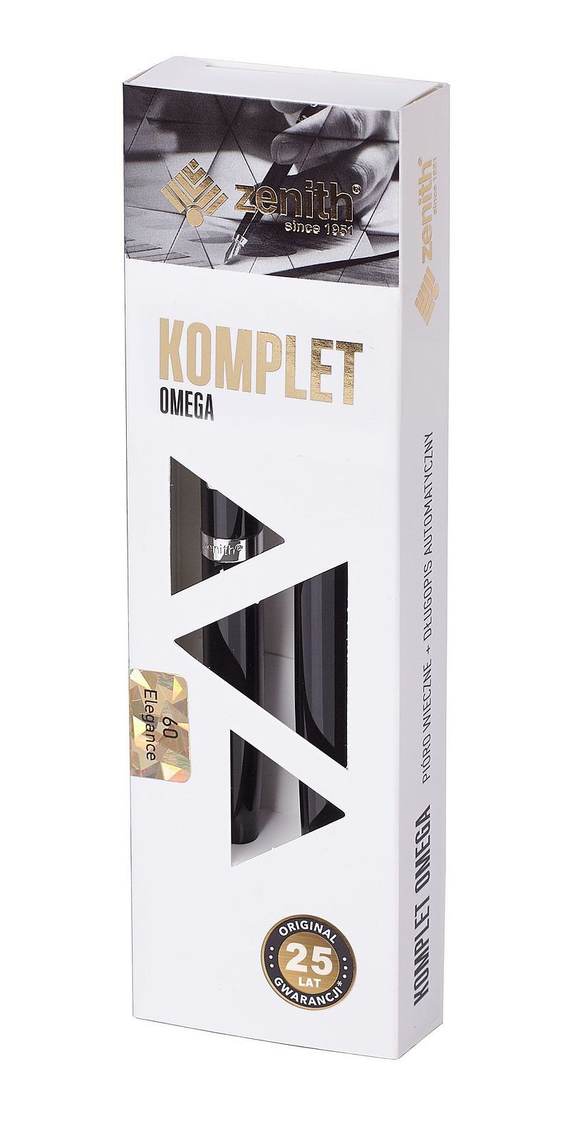 Komplet zenith 60 elegance czarny pióro wieczne + długopis