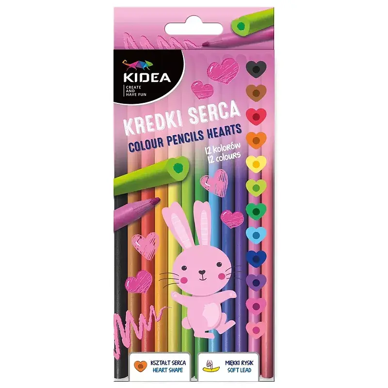 Kredki serca kidea 12 kolorów
