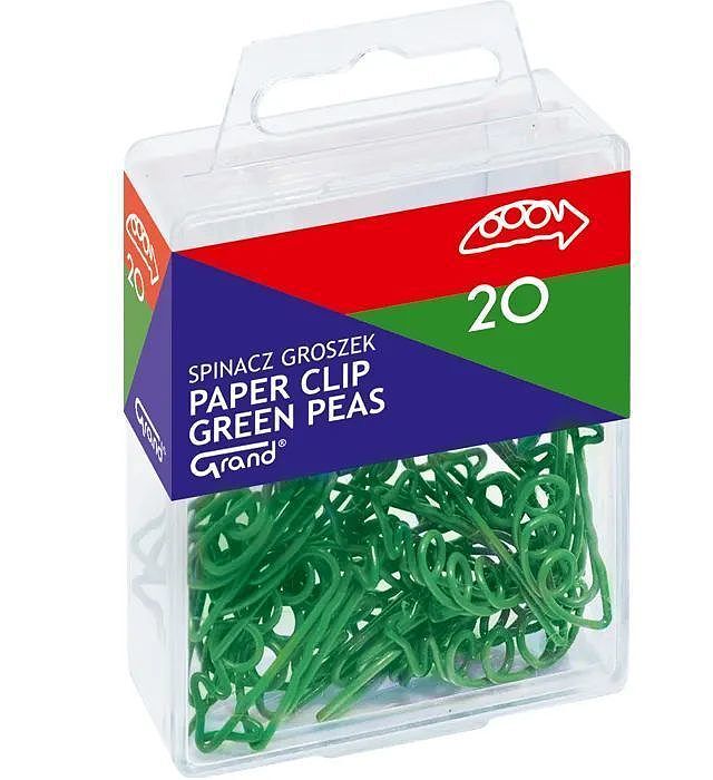Spinacze do papieru groszek zielony t4 grand 20 szt