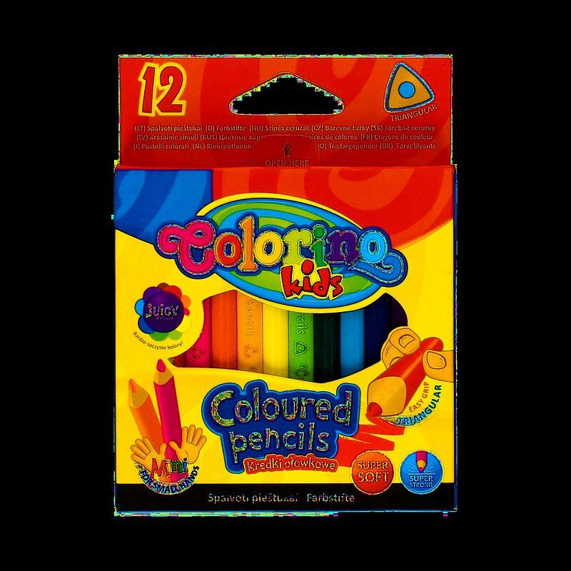 Kredki colorino kids ołówkowe trójkątne mini 12 kolorów