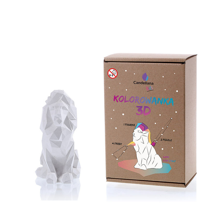 Kolorowanka 3d lion low-poly