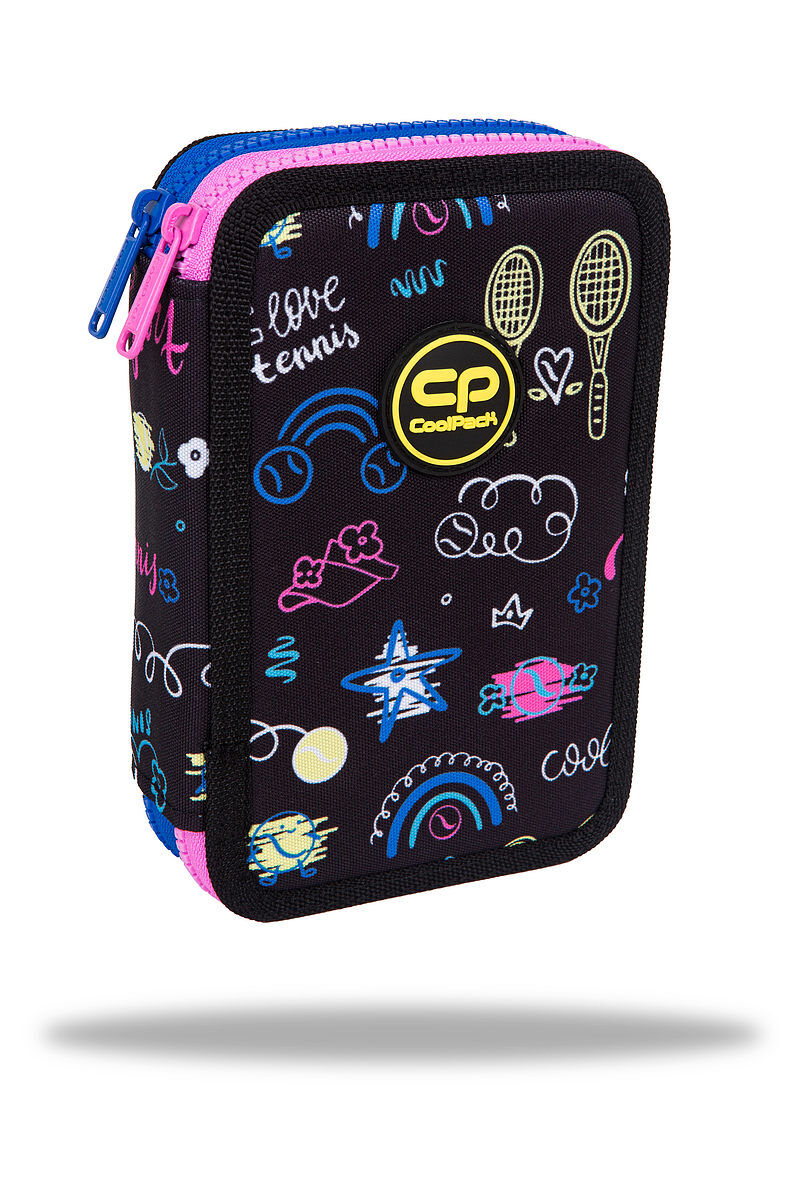Piórnik 2-komorowy z wyposażeniem coolpack jumper 2 tennis star