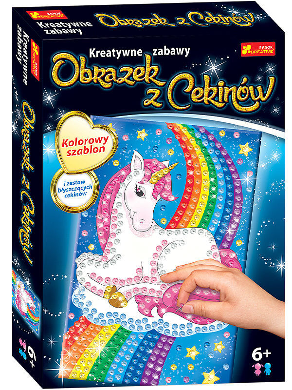 Cekinowy obrazek jednorożec