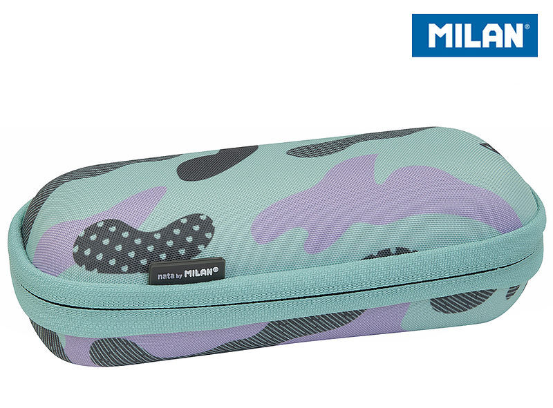 Piórnik owalny usztywniany milan turquoise camouflage