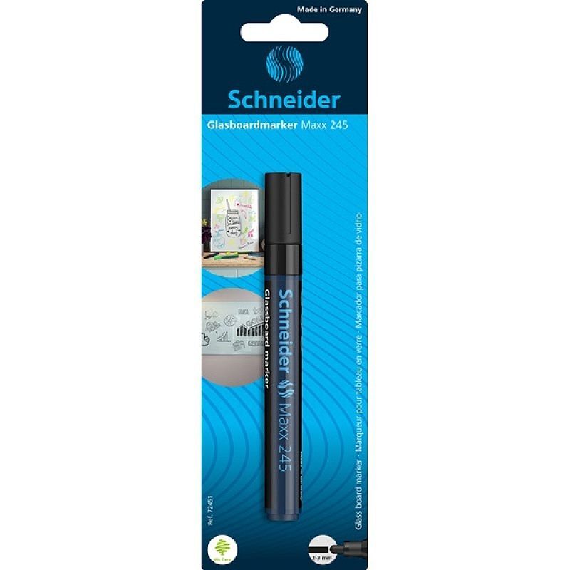 Marker do tablic szklanych schneider maxx 245 2-3mm czarny blister