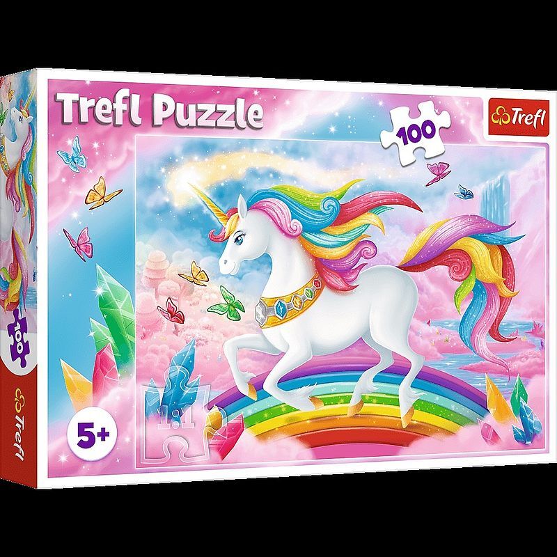 Puzzle 100 W kryształowym świecie jednorożców