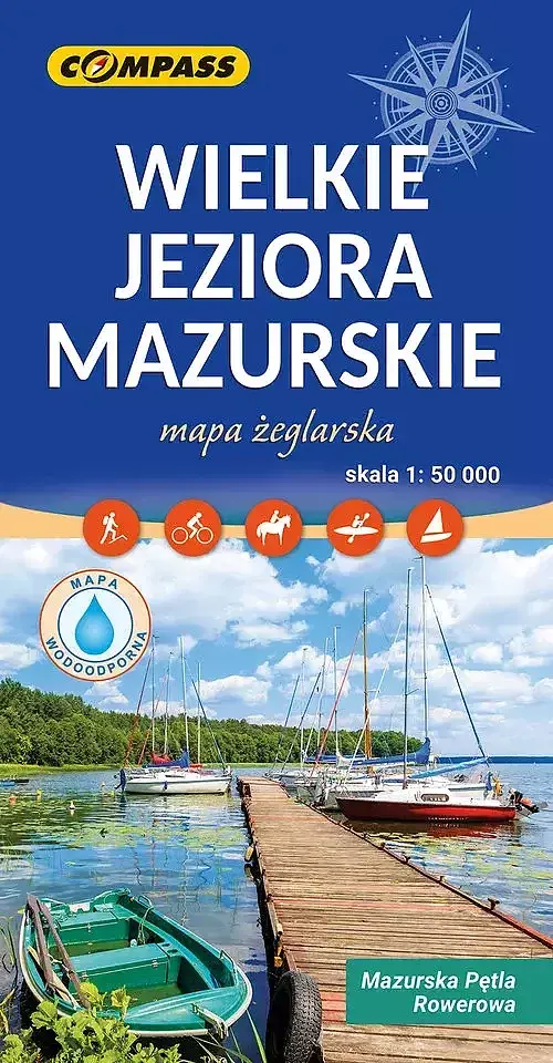 Wielkie Jeziora Mazurskie. Mapa żeglarska w skali 1:50 000 (wersja wodoodporna)