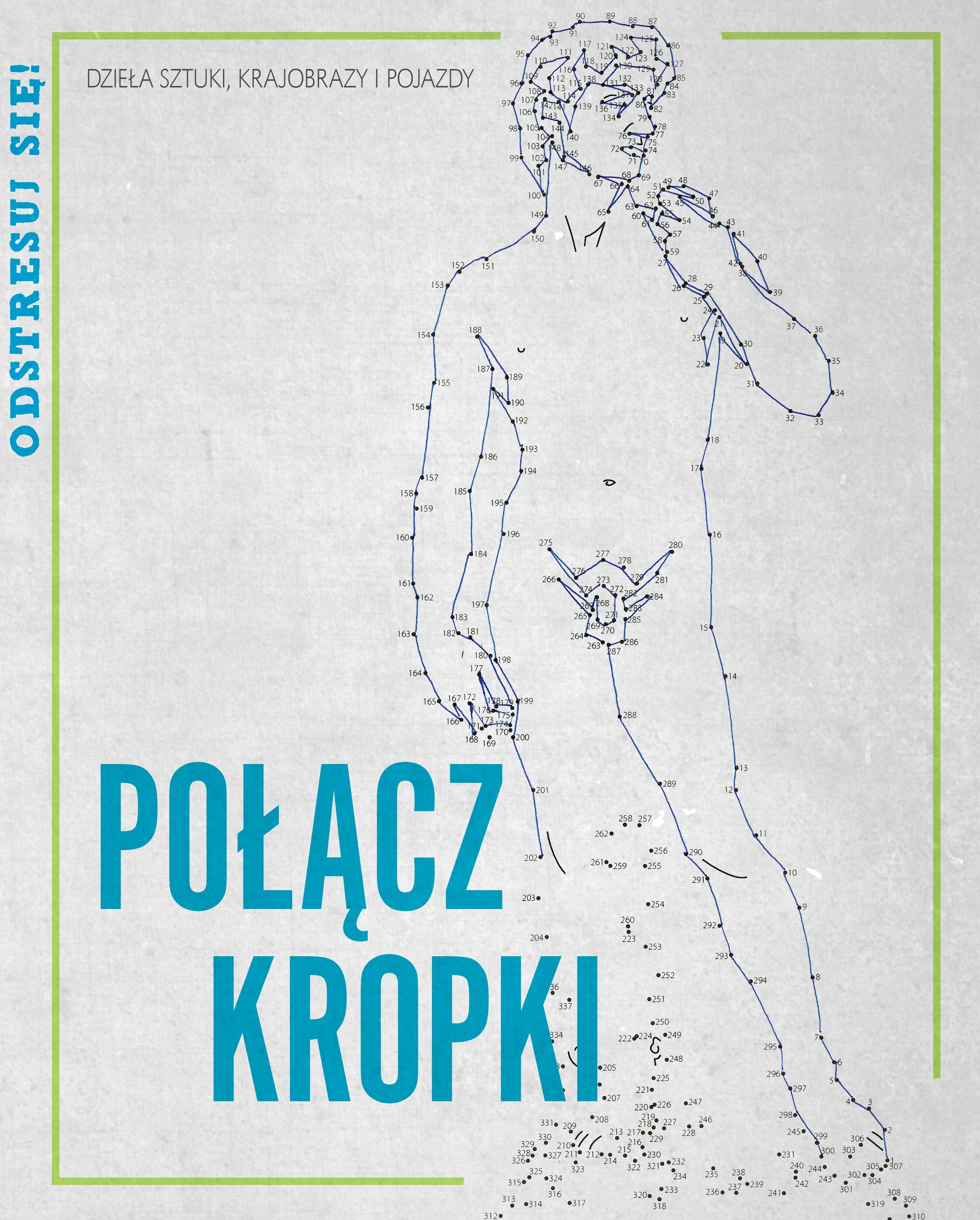 Połącz kropki. Dzieła sztuki, krajobrazy i pojazdy