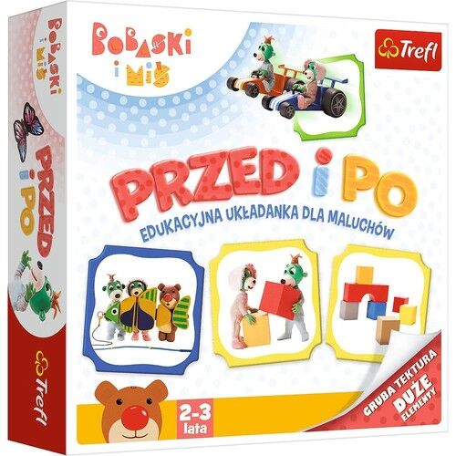 Bobaski i Miś Przed i Po Edukacyjna układanka dla maluchów