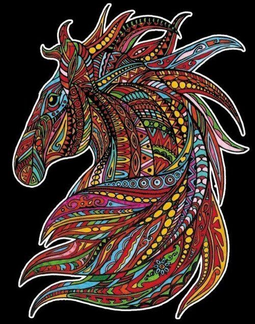 Kolorowanka Welwetowa Colorvelvet 47x35 cm Wicher Koń + 12 flamastrów Carioca