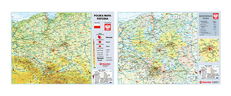 Podkład dwustronny z mapą polski