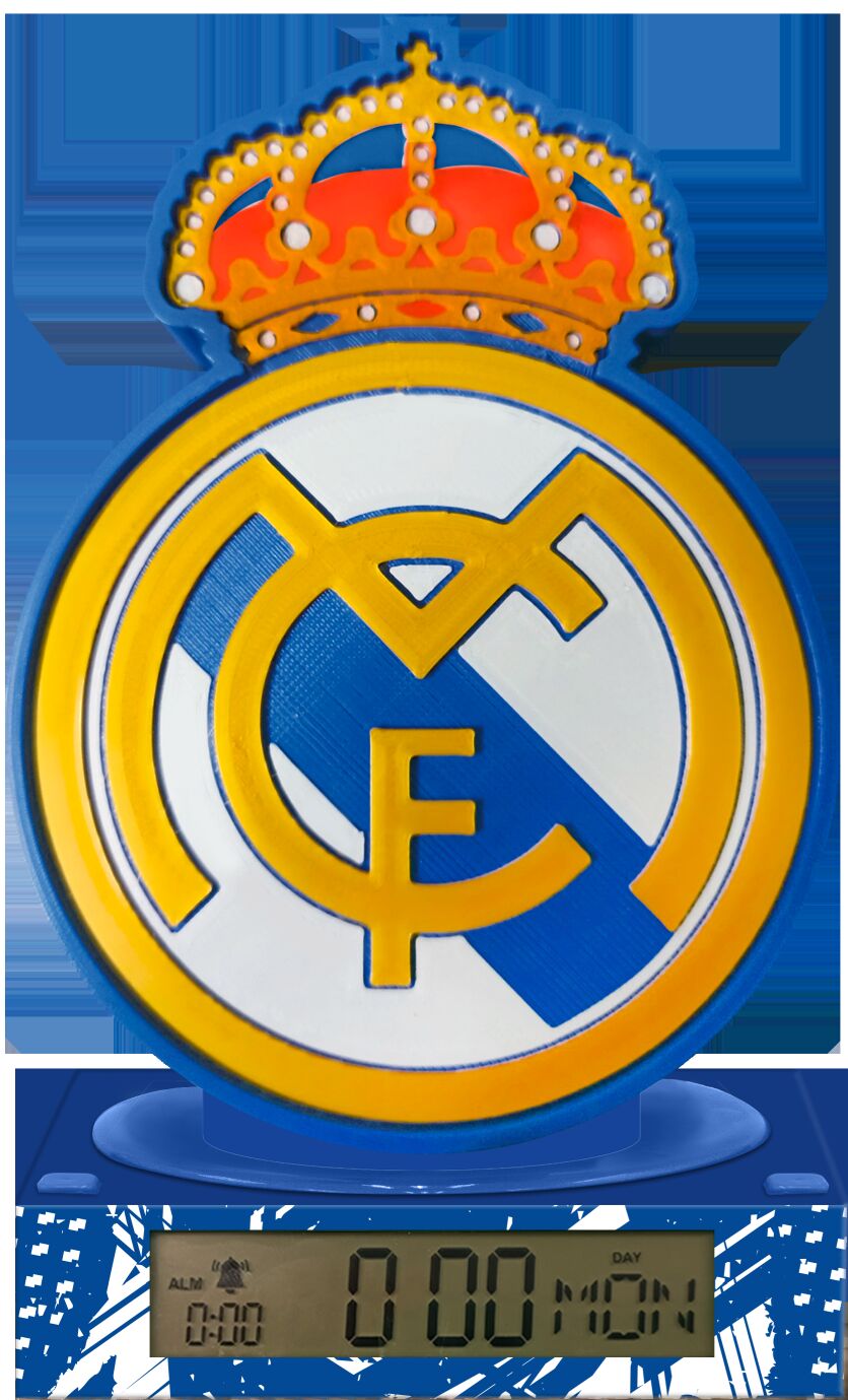 Lampka 3D z budzikiem z hymnem HALA MADRID Real Madrid RM00003