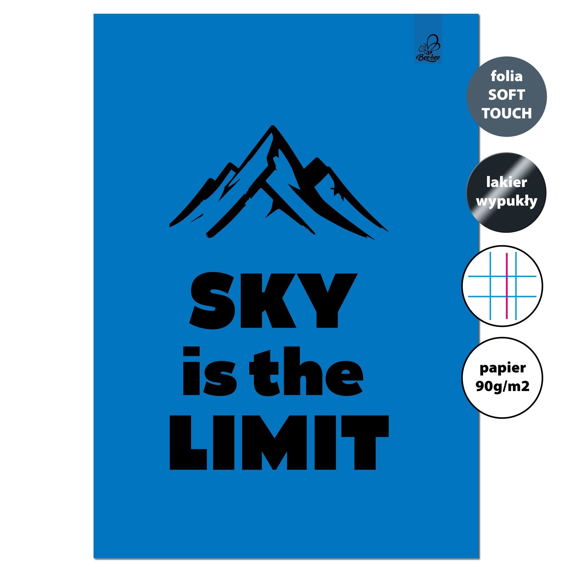 Zeszyt A4 32k.w kratkę z marginesem Sky 90g