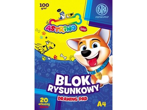 Blok rysunkowy A4 100g 20 arkuszy Astrino 10 sztuk