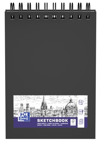 Szkicownik A5 50k Oxford sketchbook spirala czarny 1 sztuka