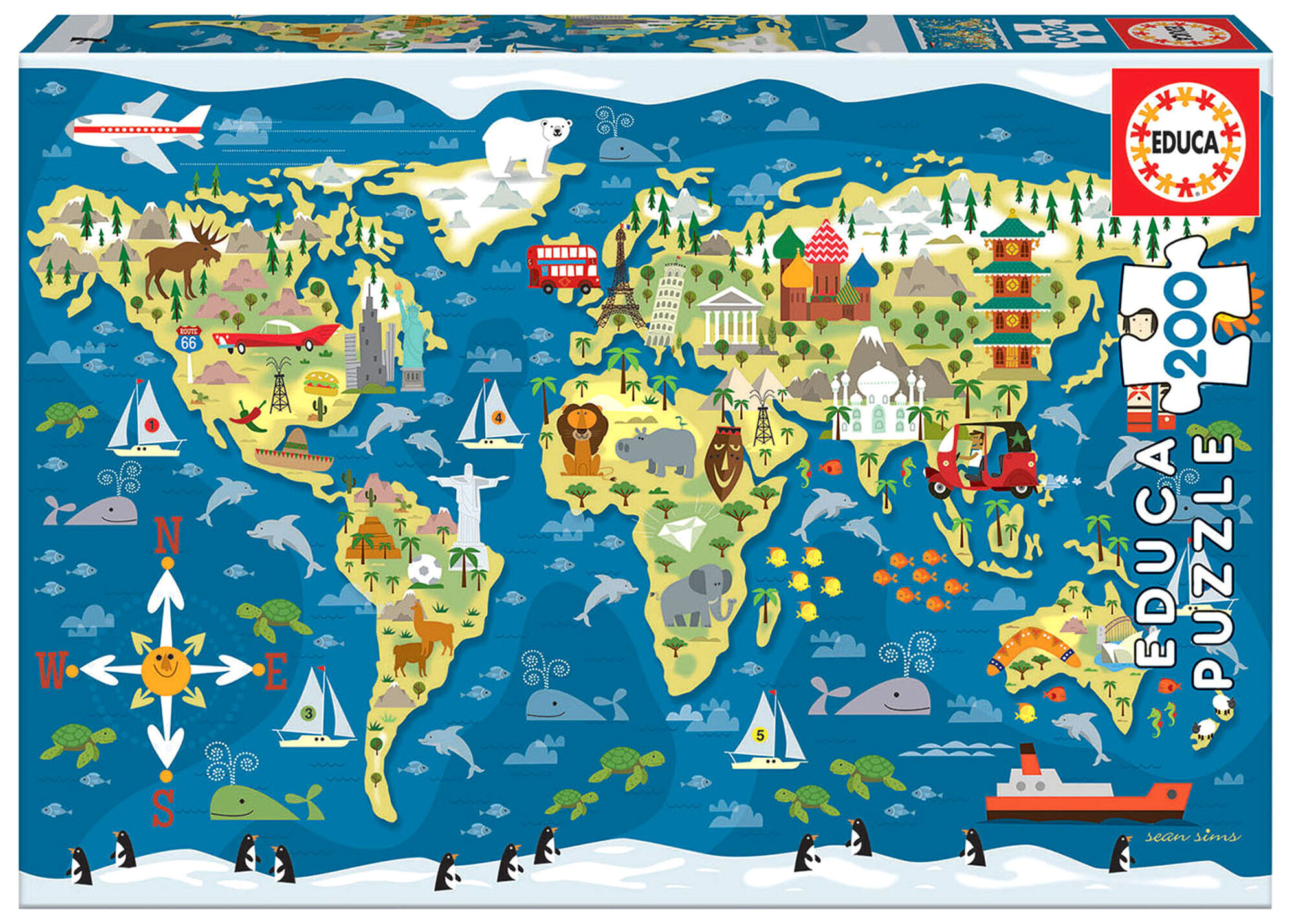 Puzzle 200 Mapa Świata 111452