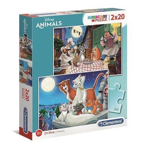 Puzzle 2 x 20 el super kolor disney animals 24764
