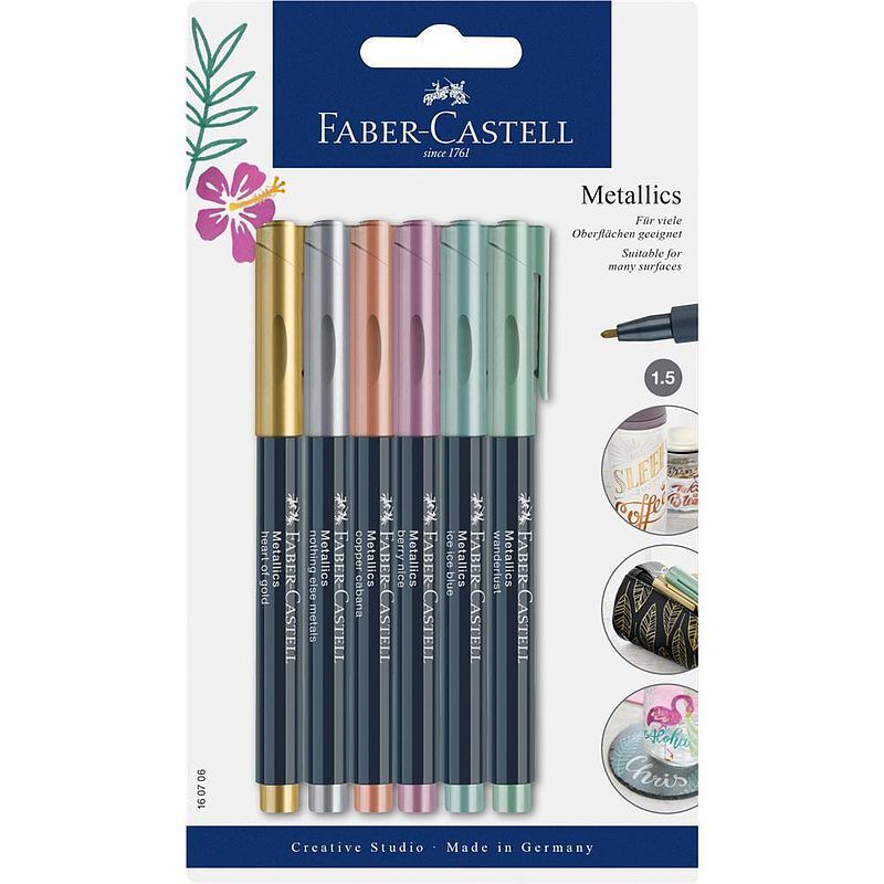 Pisaki faber-castell metaliczne 6 kolorów blister