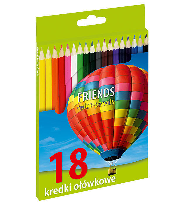 Kredki ołówkowe unionl sześciokątne 18 kolorów