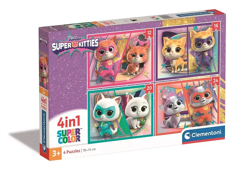 Puzzle 4 w 1 super kolor superkitties 21531