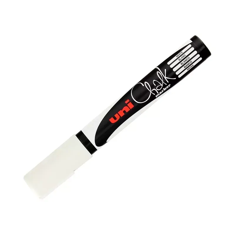 Marker kredowy pwe-5m biały uni paczka 6 szt