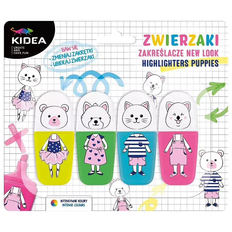 Zakreślacze zwierzaki new look kidea 4 kolory