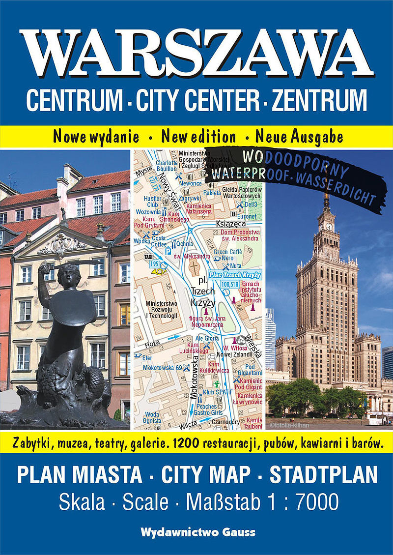 Warszawa centrum. Plan miasta foliowany 1:7000 wyd. 2023