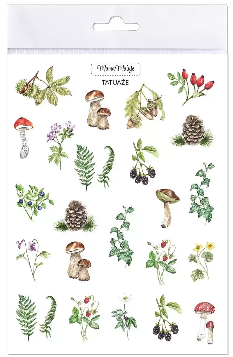 Tatuaże zmywalne leśne botaniczne