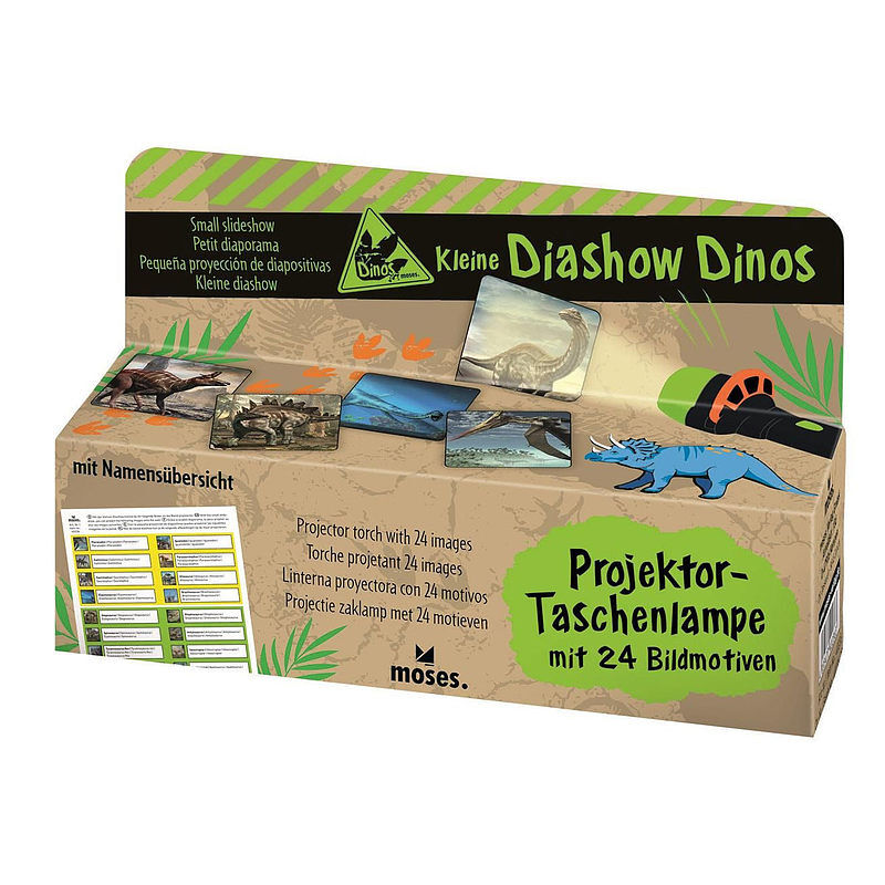 Latarka z mini projektorem dinozaury