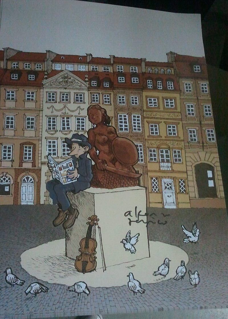 Plakat Festiwalu Komiksowa Warszawa z podpisem Alfonso Zapico