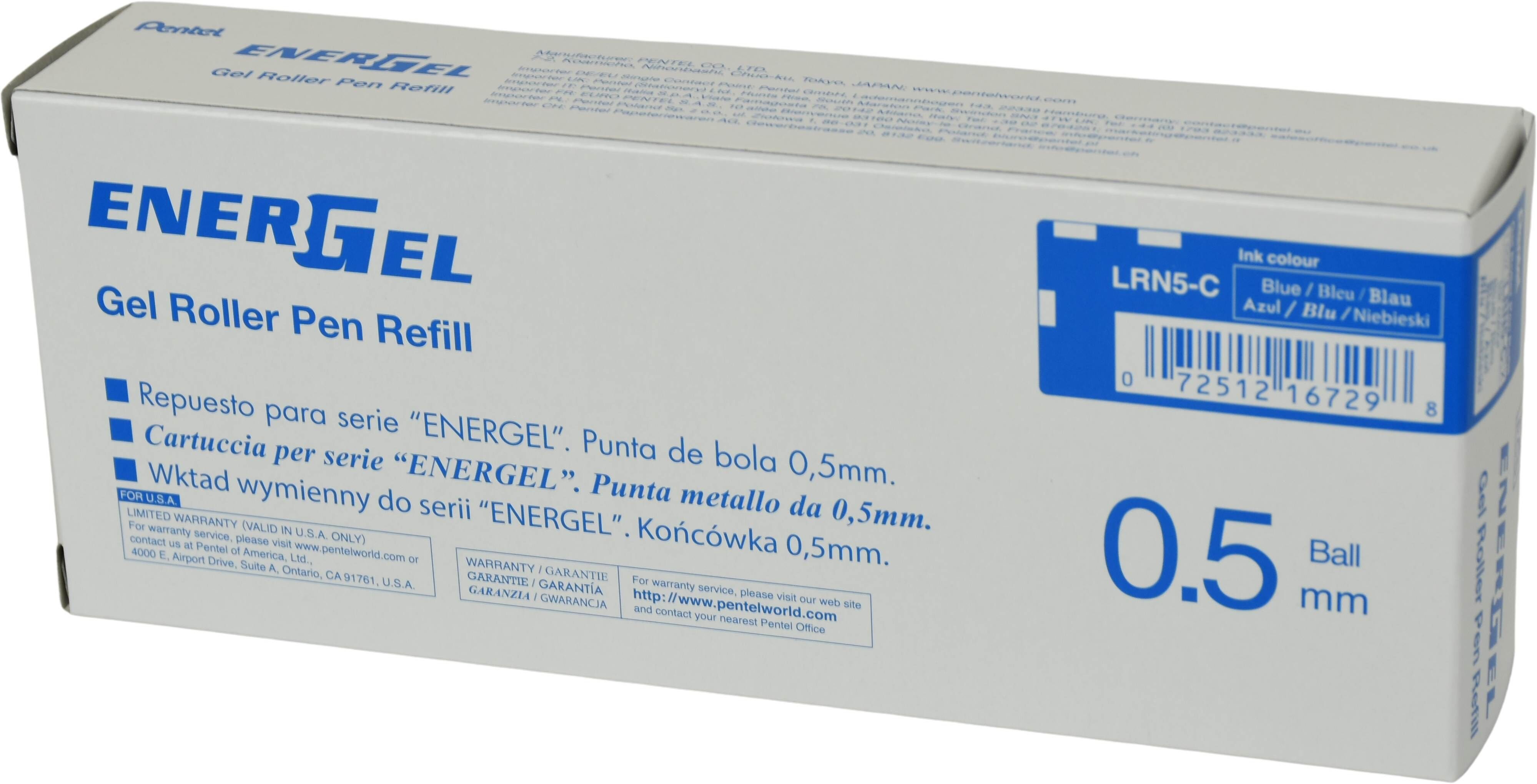 Paczka Wkłady do cienkopisu kulkowego EnerGel niebieskie LRN5-CX 12 sztuk