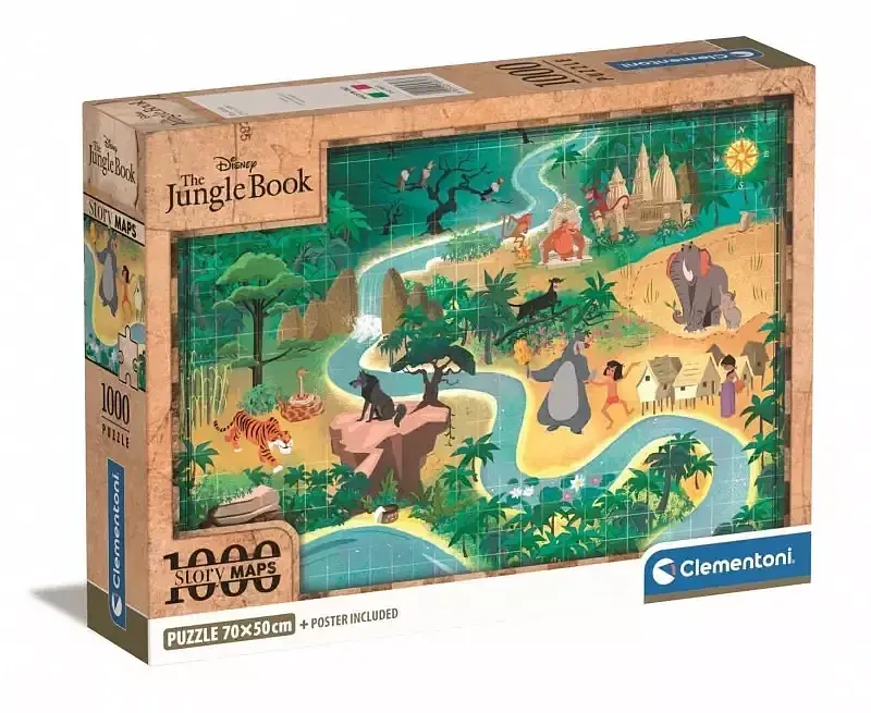 Puzzle 1000 compact story maps the hungle book 39813