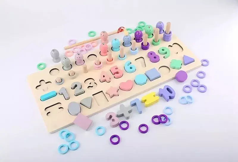 Magnetyczna układanka montessori pastelowa