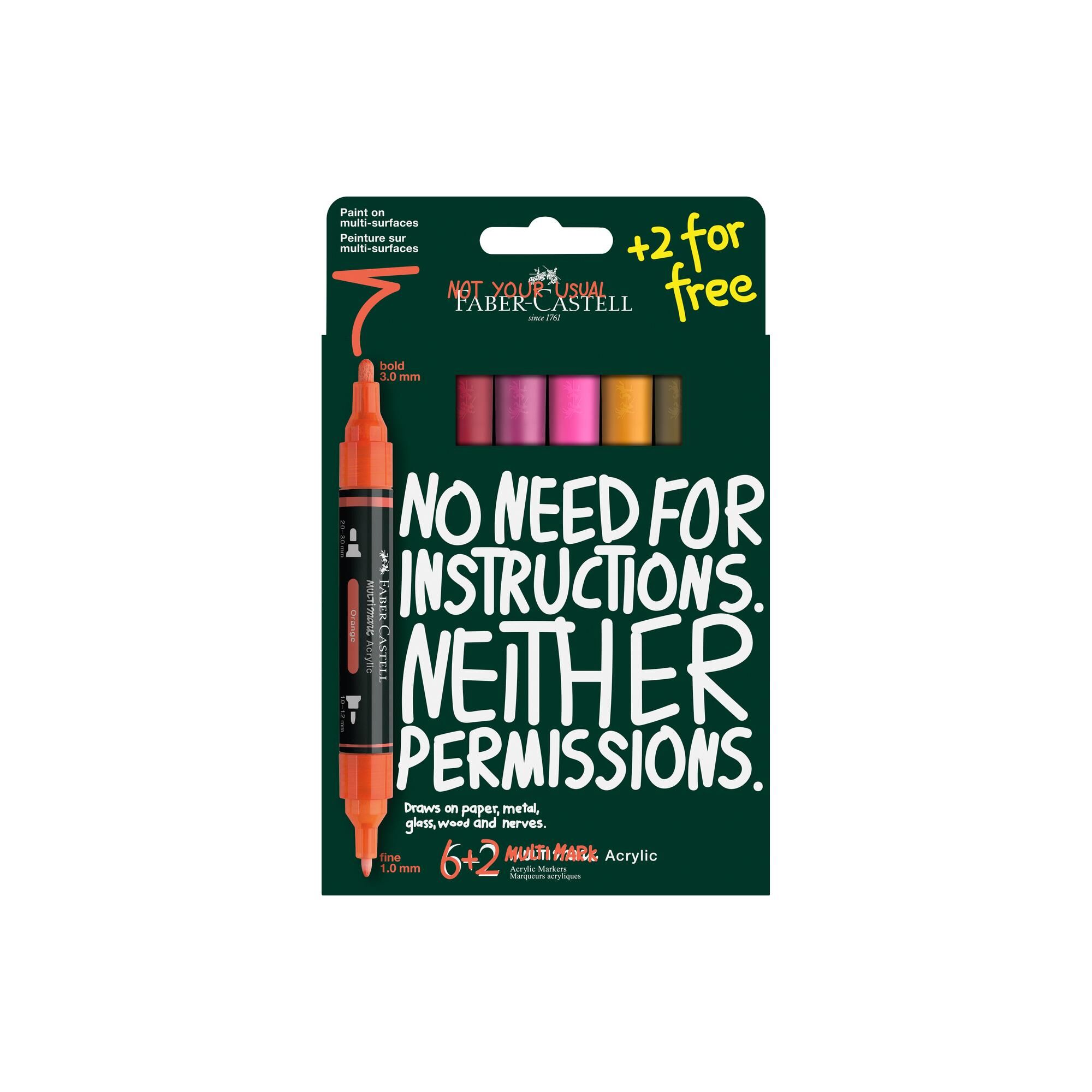 Marker akrylowy Multimark Flame Faber-Castell 8 kolorów