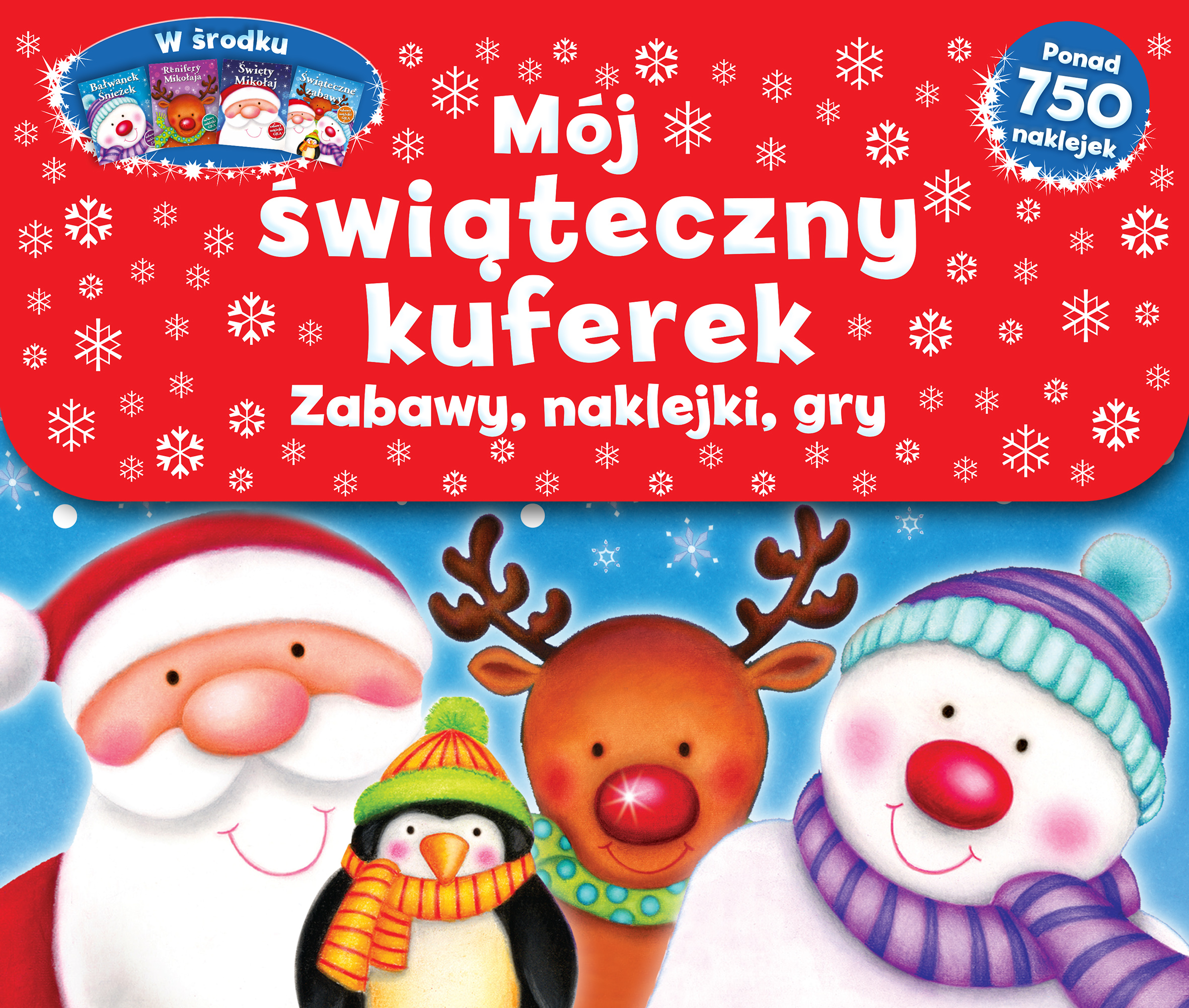 Mój świąteczny kuferek. Zabawy, naklejki, gry