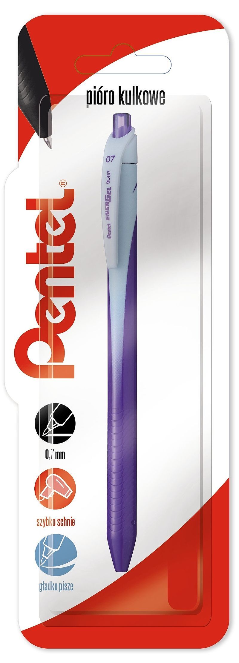 Pióro kulkowe 0,7 mm energel bl437 fioletowy 1 szt