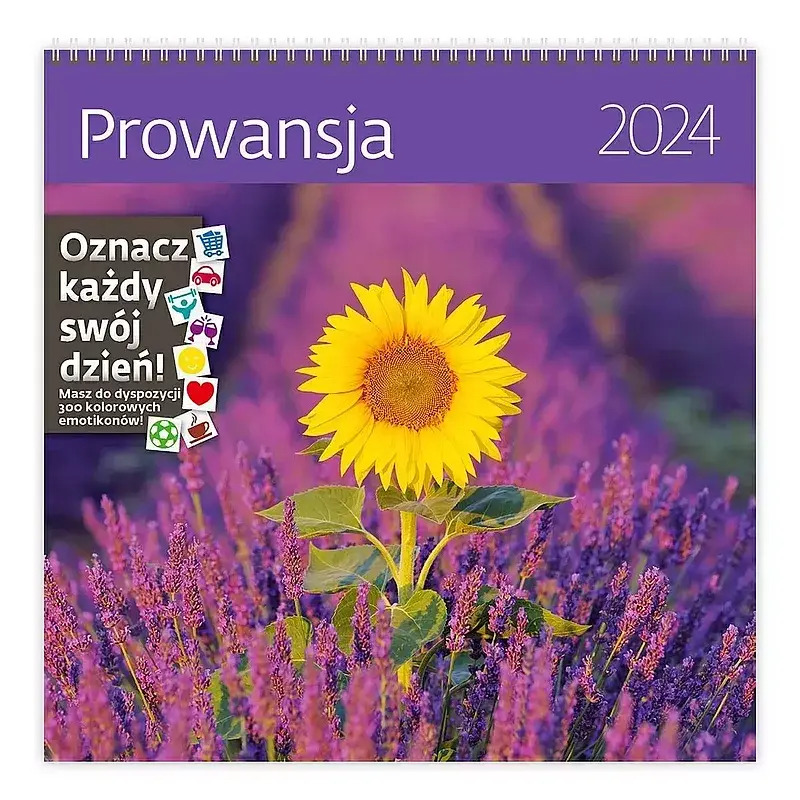 Kalendarz 2024 prowansja z naklejkami ścienny