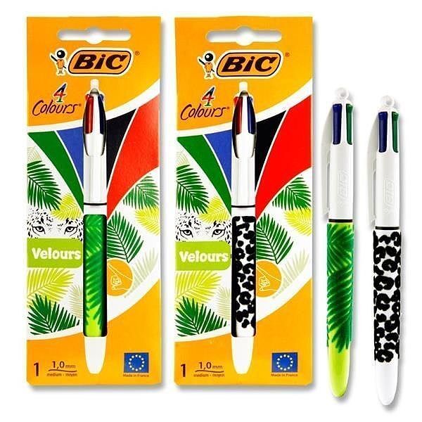 Długopis 4 kolorowy bic velours ast 1szt mix blister