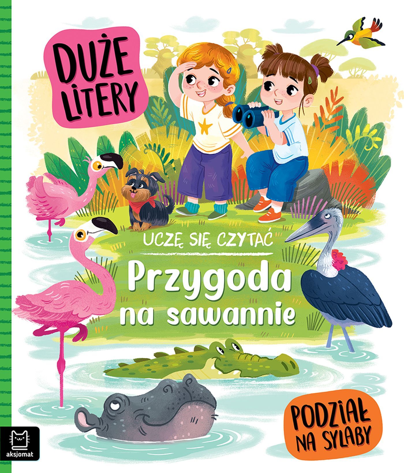 Uczę się czytać. Duże litery. Podział na sylaby. Przygoda na sawannie