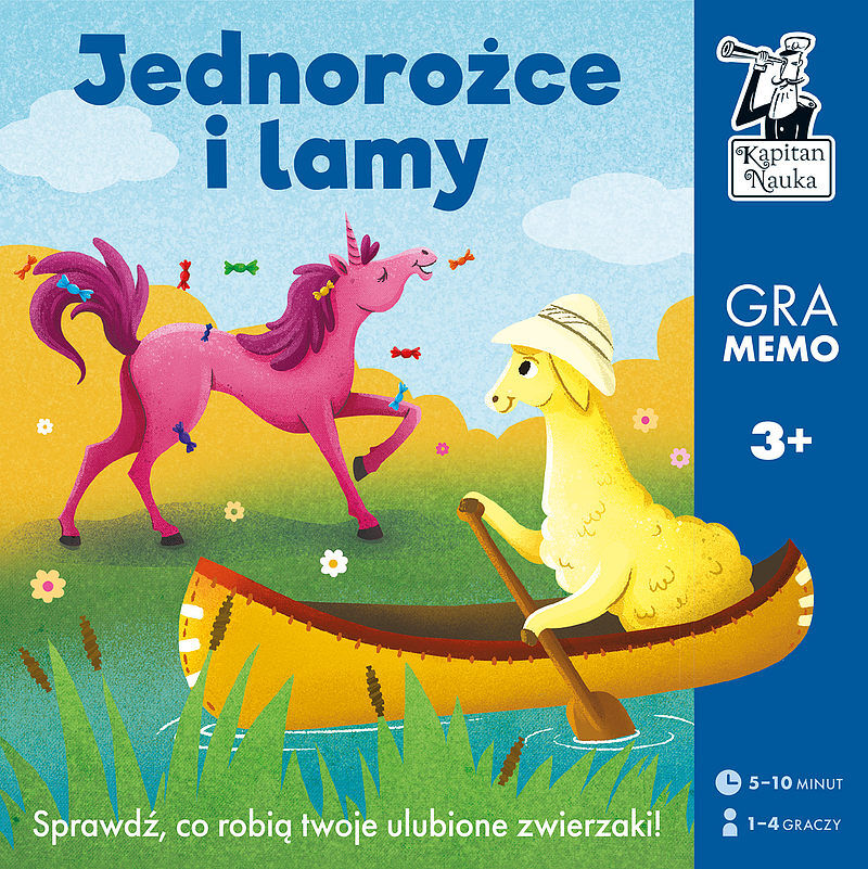 Jednorożce i lamy. Gra memo. Kapitan Nauka