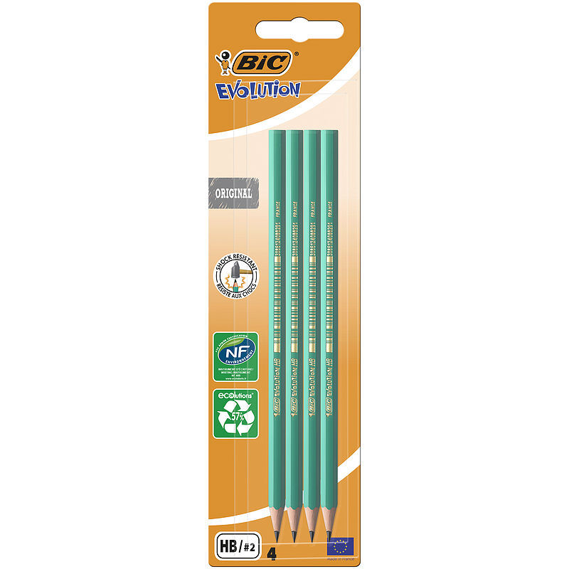 Ołówek bez gumki bic evolution original 650 hb blister 4szt