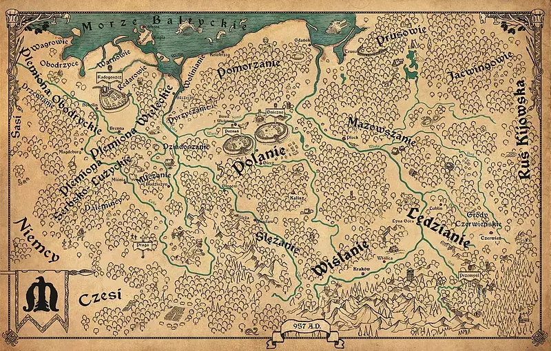 Mieszko - Podkładka na biurko / mapa
